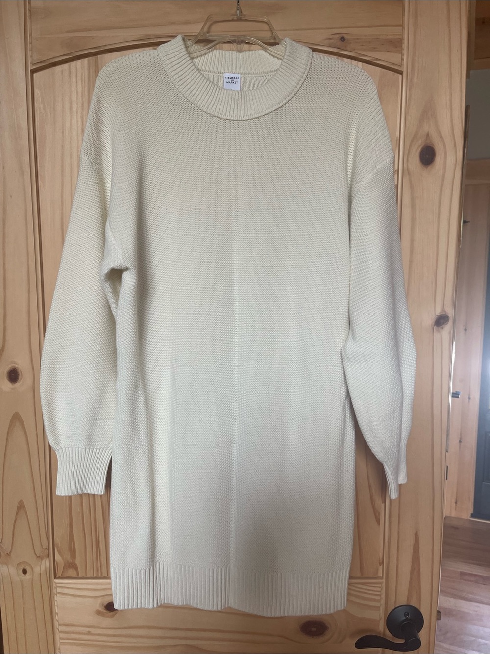 Melrose and Market Cream Crewneck Sweater Dress